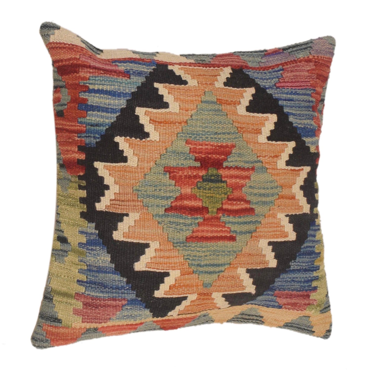 Afghan Kilim Cushion 1' 6" x 1' 6" ft / 46 x 46 cm - No. 34521