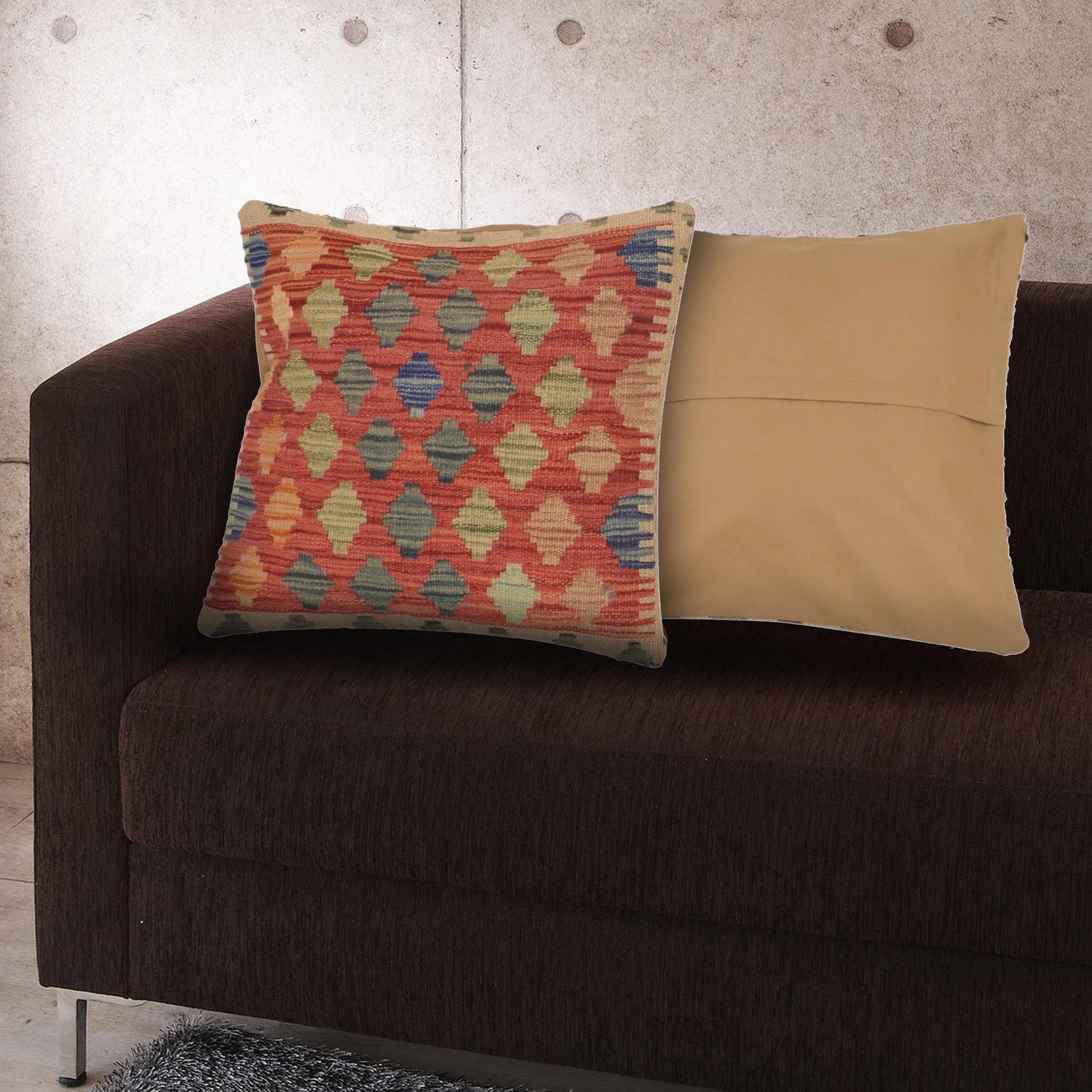 Kilim Cushion Covers for Your Home 1' 6" x 1' 6" ft / 45 x 46 cm - No. 34522
