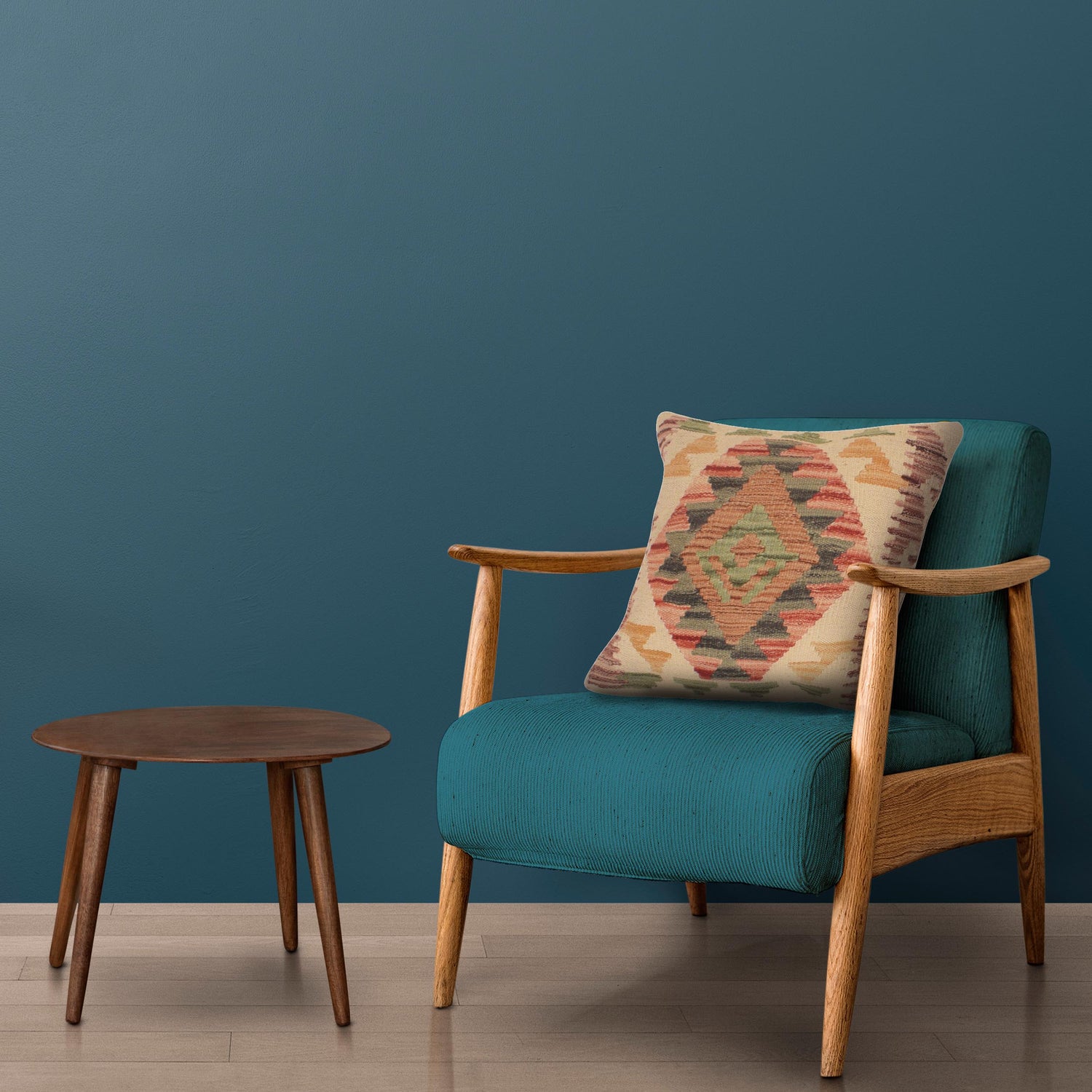 Turkish Design Kilim Cushion 1' 5" x 1' 6" ft / 44 x 46 cm - No. 34525