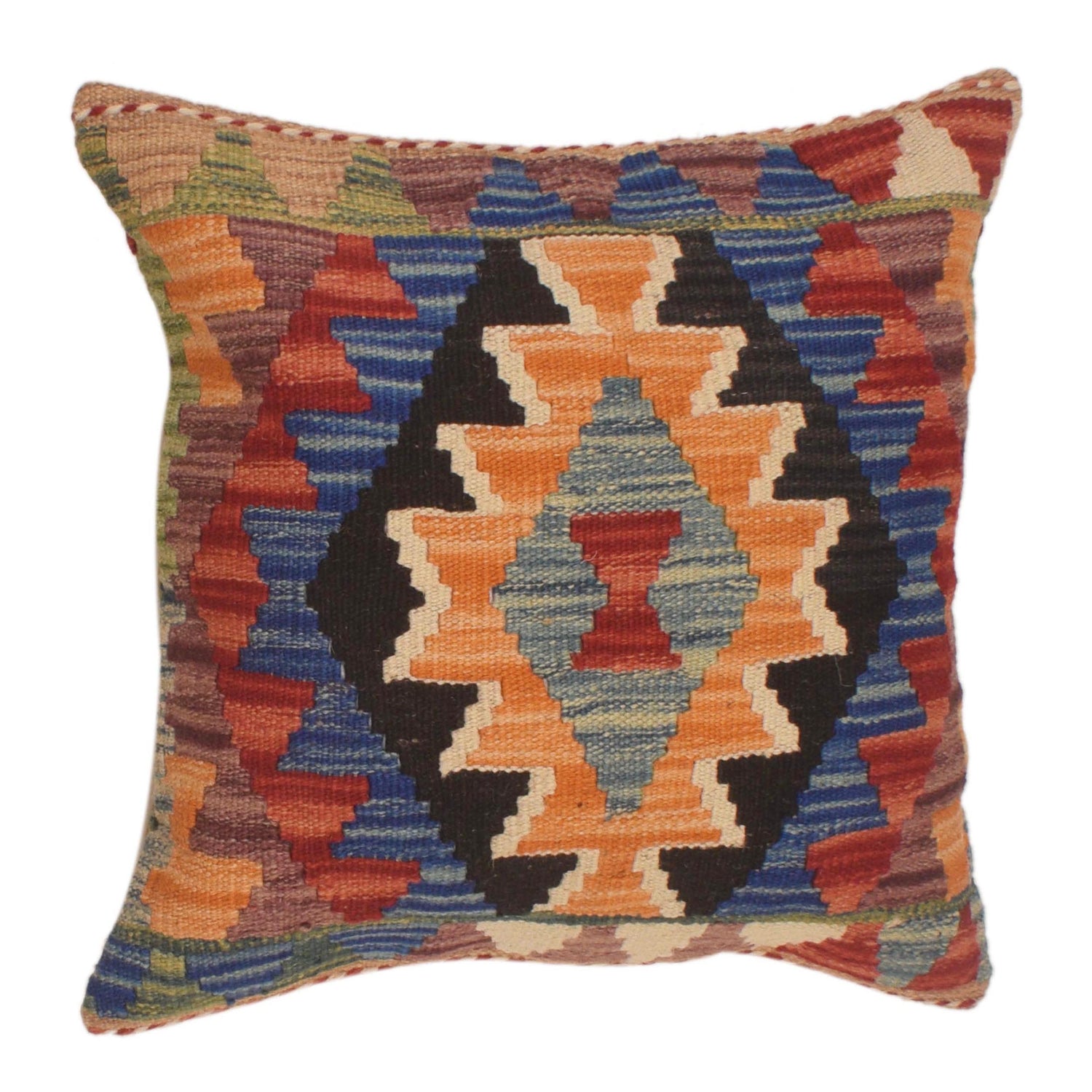 Vegetable Kilim Cushion Cover 1' 6" x 1' 7" ft / 46 x 47 cm - No. 34526