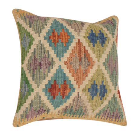 Square Size Kelim Cushion 1' 6" x 1' 7" ft / 46 x 47 cm - No. 34532