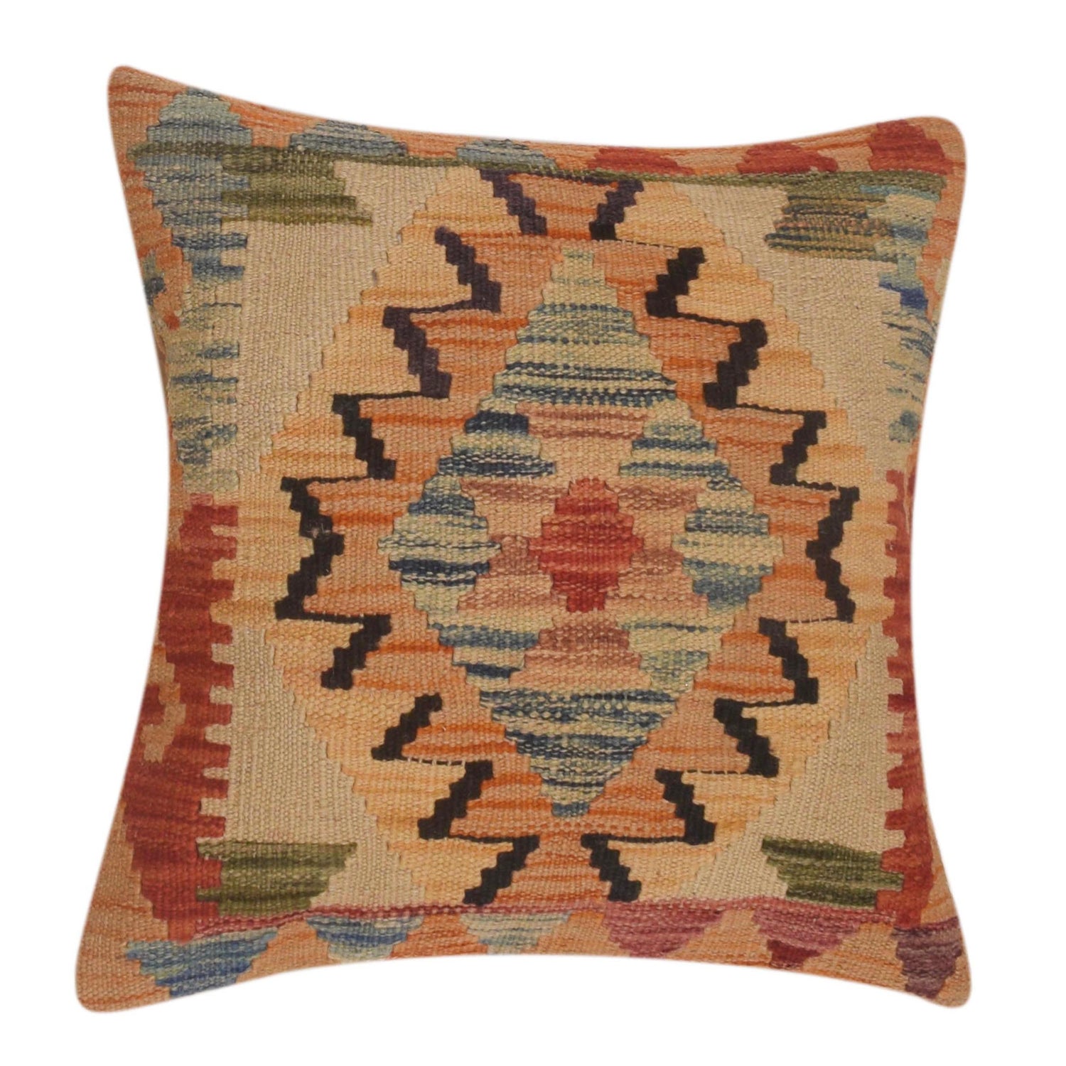 Vegetable Kilim Cushion Cover 1' 6" x 1' 6" ft / 46 x 46 cm - No. 34545
