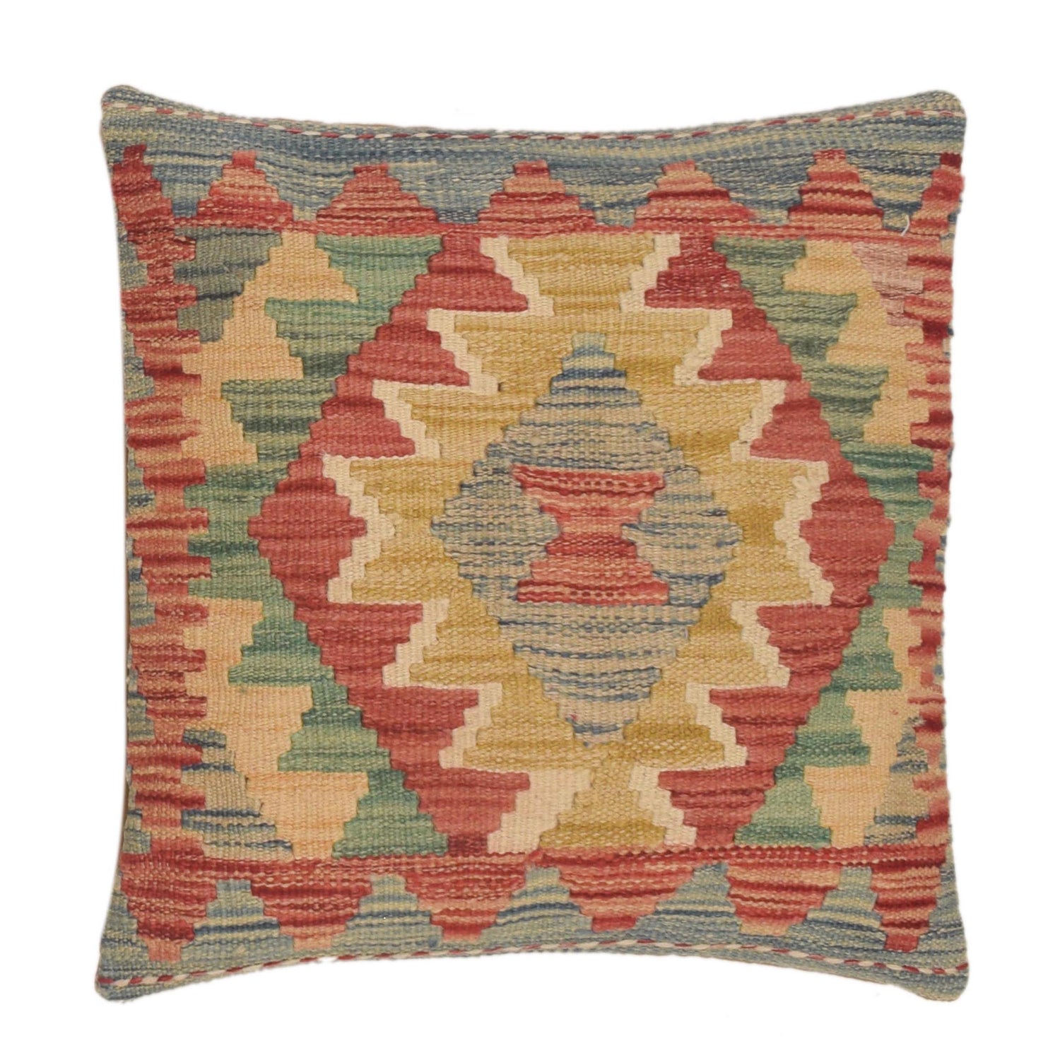 Hand Knotted Kilim Cushion 1' 6" x 1' 6" ft / 46 x 46 cm - No. 34548