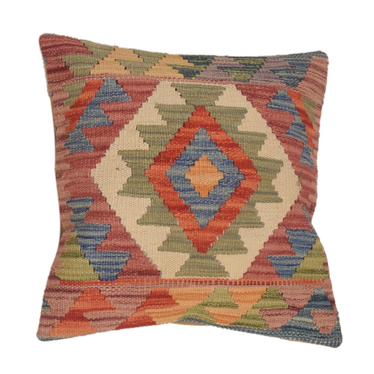 Handmade Kilim Cushion Covers 1' 6" x 1' 6" ft / 46 x 45 cm - No. 34552