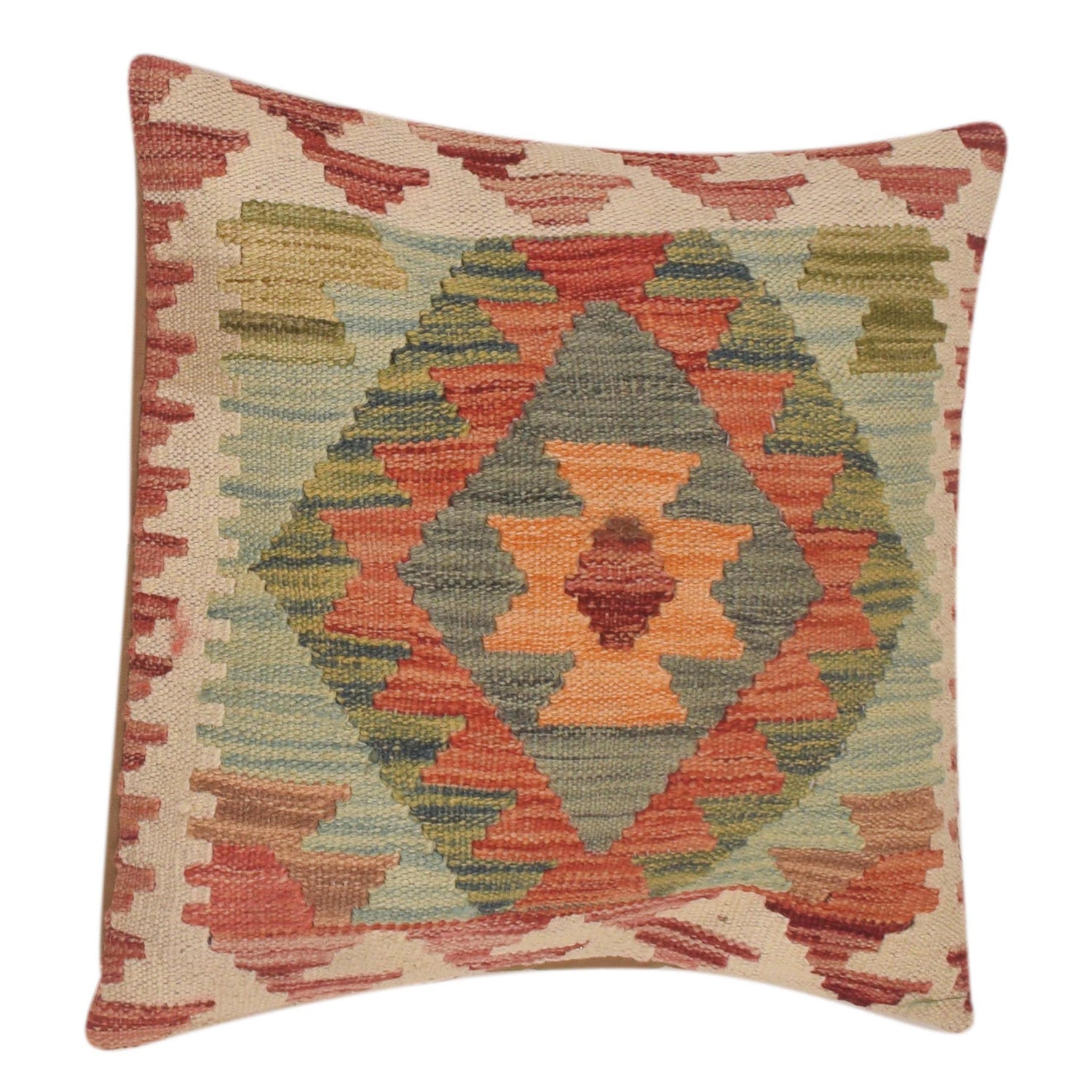 Afghan Kilim Cushion 1' 6" x 1' 6" ft / 46 x 46 cm - No. 34553