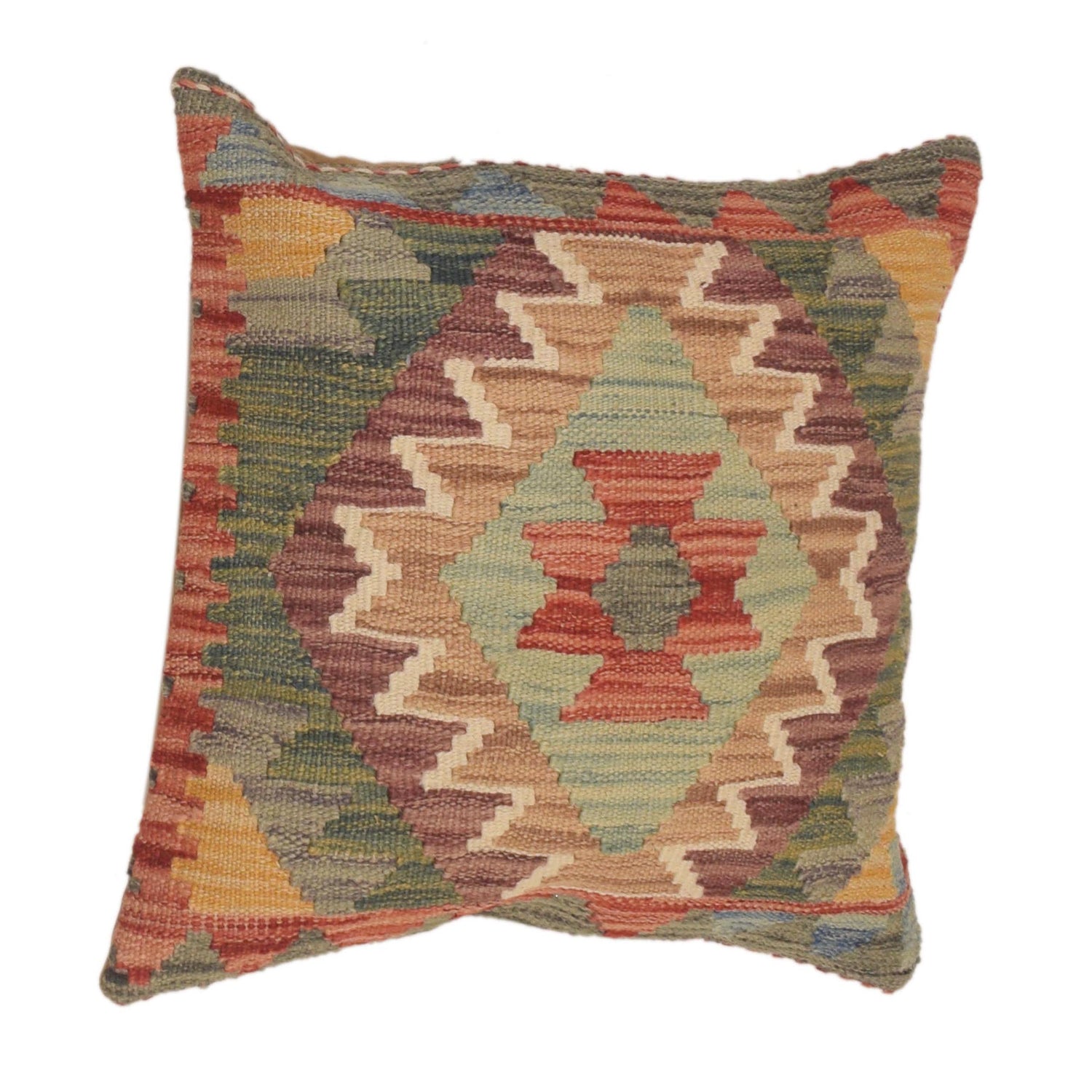 Turkish Style Kelim Cushion 1' 6" x 1' 6" ft / 45 x 45 cm - No. 34557