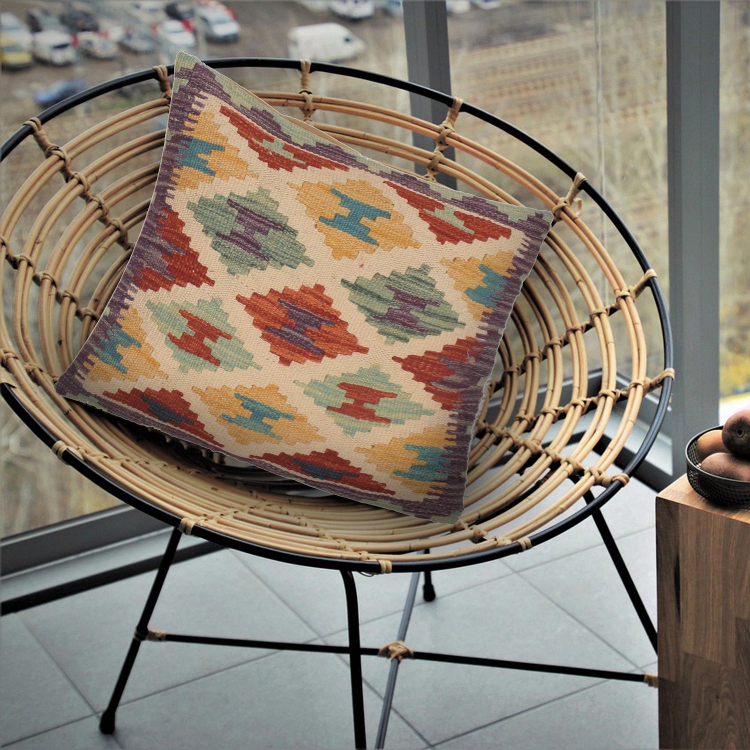 Kilim Cushion Covers for Your Home 1' 6" x 1' 7" ft / 45 x 48 cm - No. 34566