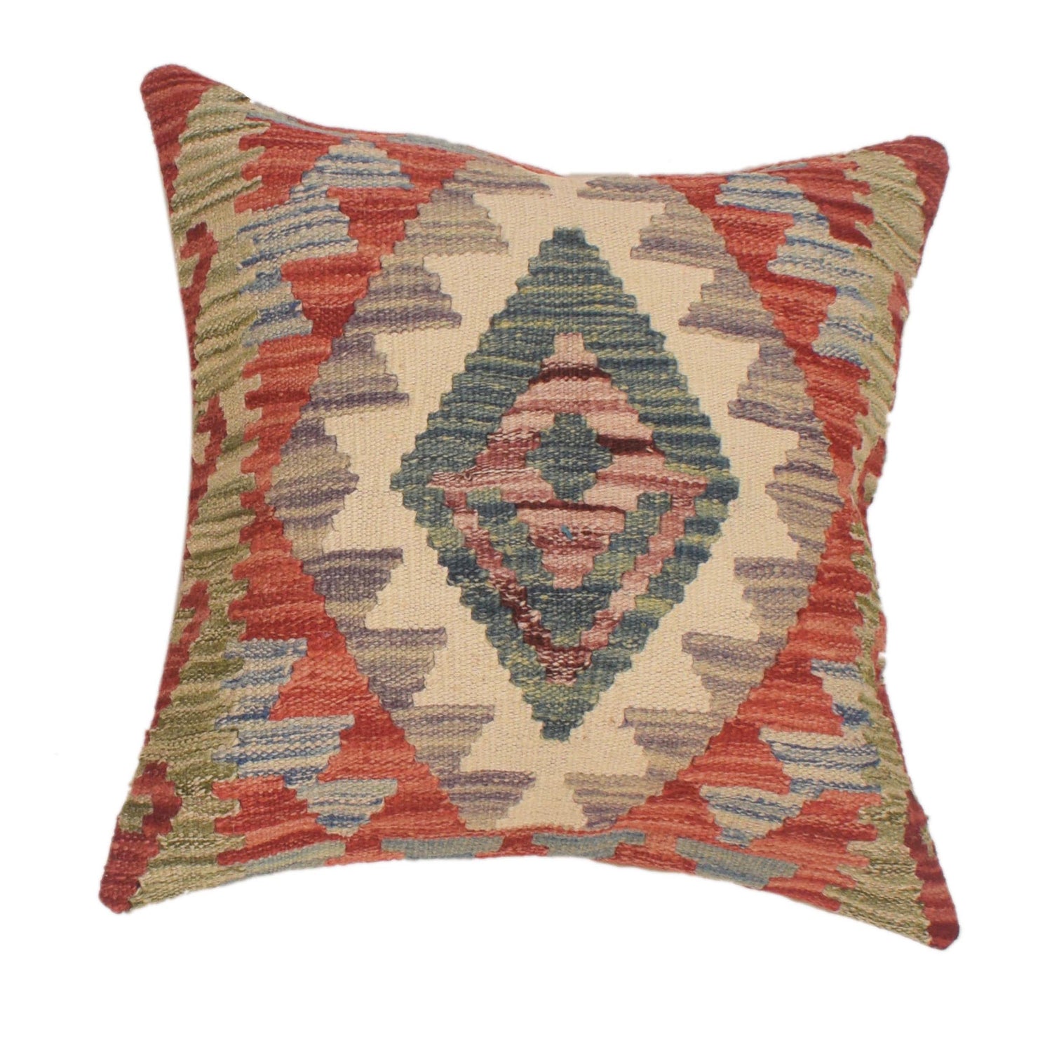Vegetable Kilim Cushion Cover 1' 4" x 1' 6" ft / 40 x 46 cm - No. 34569