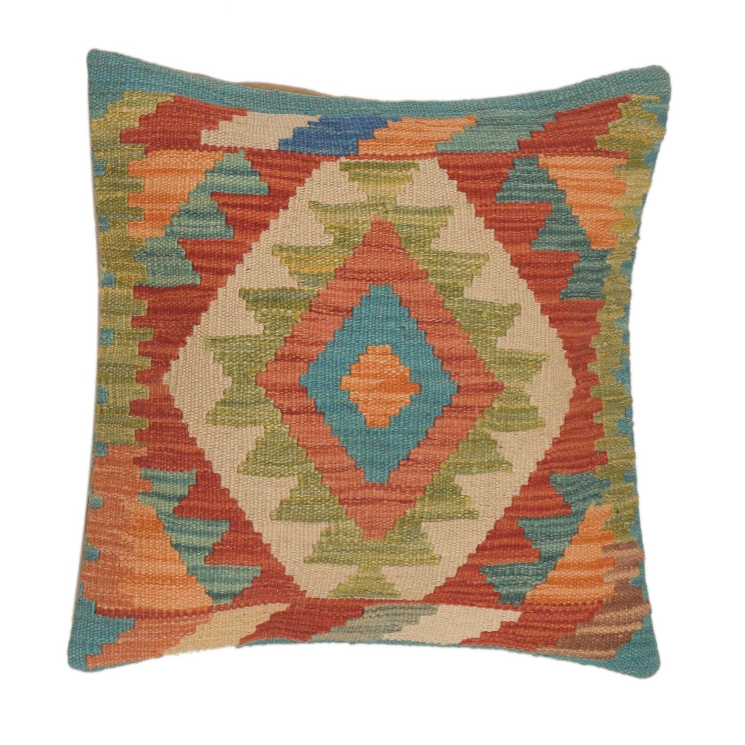 Turkish Design Kilim Cushion 1' 6" x 1' 6" ft / 46 x 45 cm - No. 34577