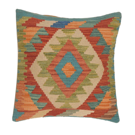 Turkish Design Kilim Cushion 1' 6" x 1' 6" ft / 46 x 45 cm - No. 34577