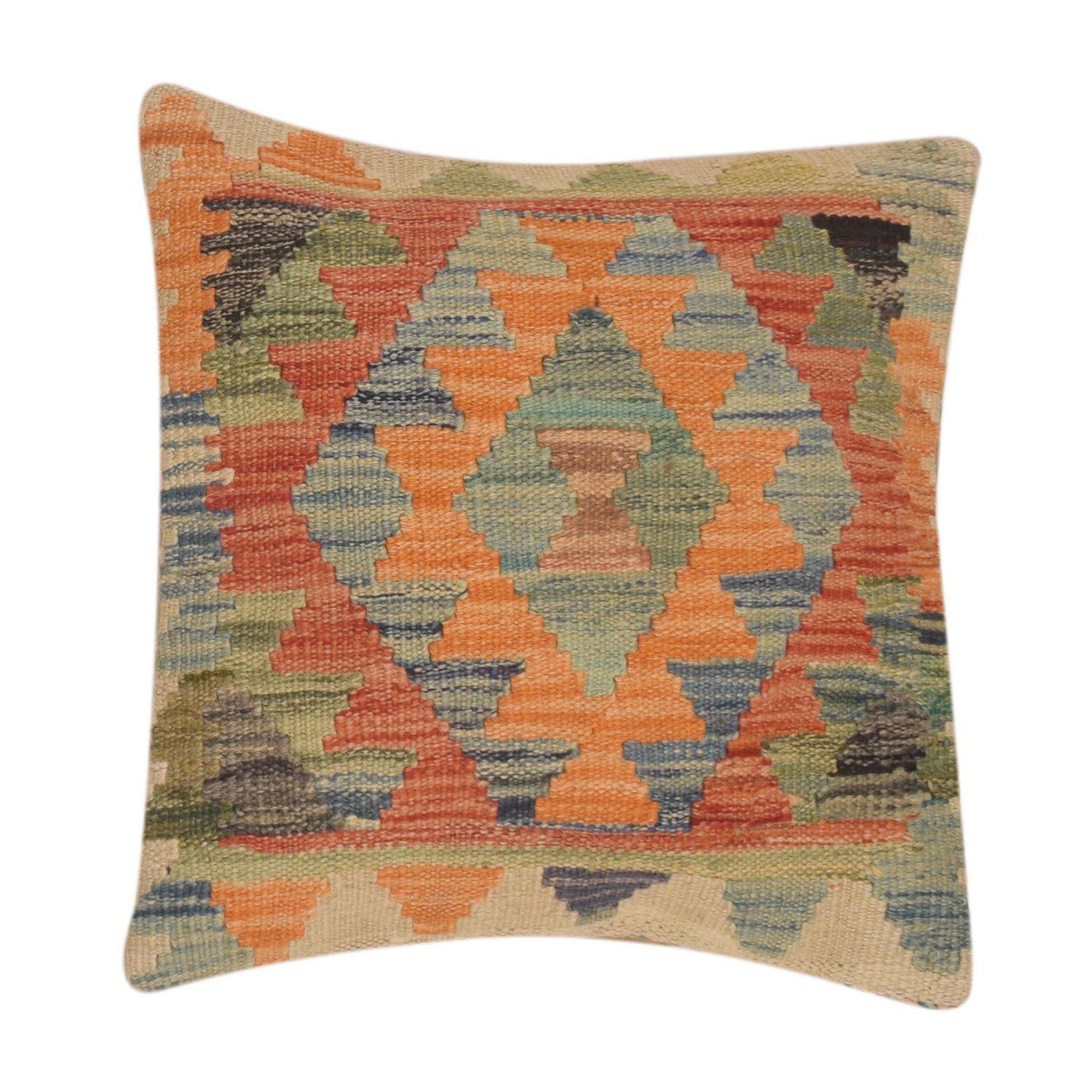 Vegetable Kilim Cushion Cover 1' 6" x 1' 6" ft / 45 x 45 cm - No. 34578