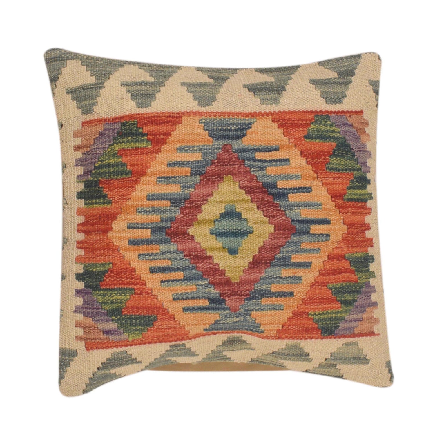 Handmade Kilim Cushion Covers 1' 6" x 1' 6" ft / 45 x 45 cm - No. 34579