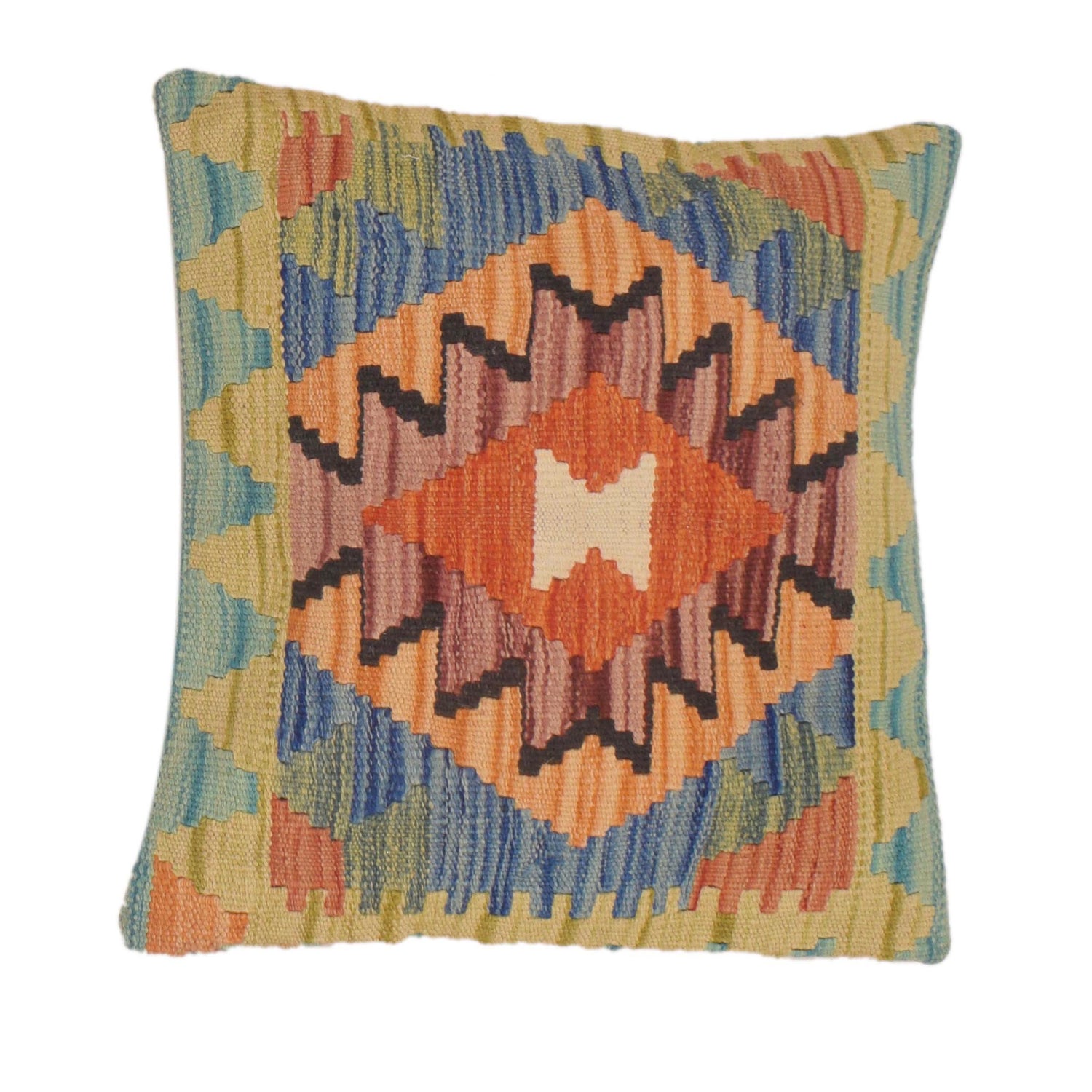Afghan Kilim Cushion 1' 6" x 1' 6" ft / 45 x 46 cm - No. 34580