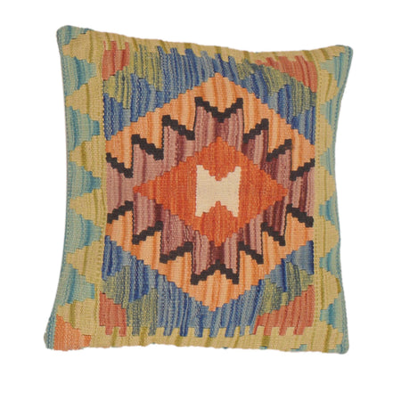 Afghan Kilim Cushion 1' 6" x 1' 6" ft / 45 x 46 cm - No. 34580