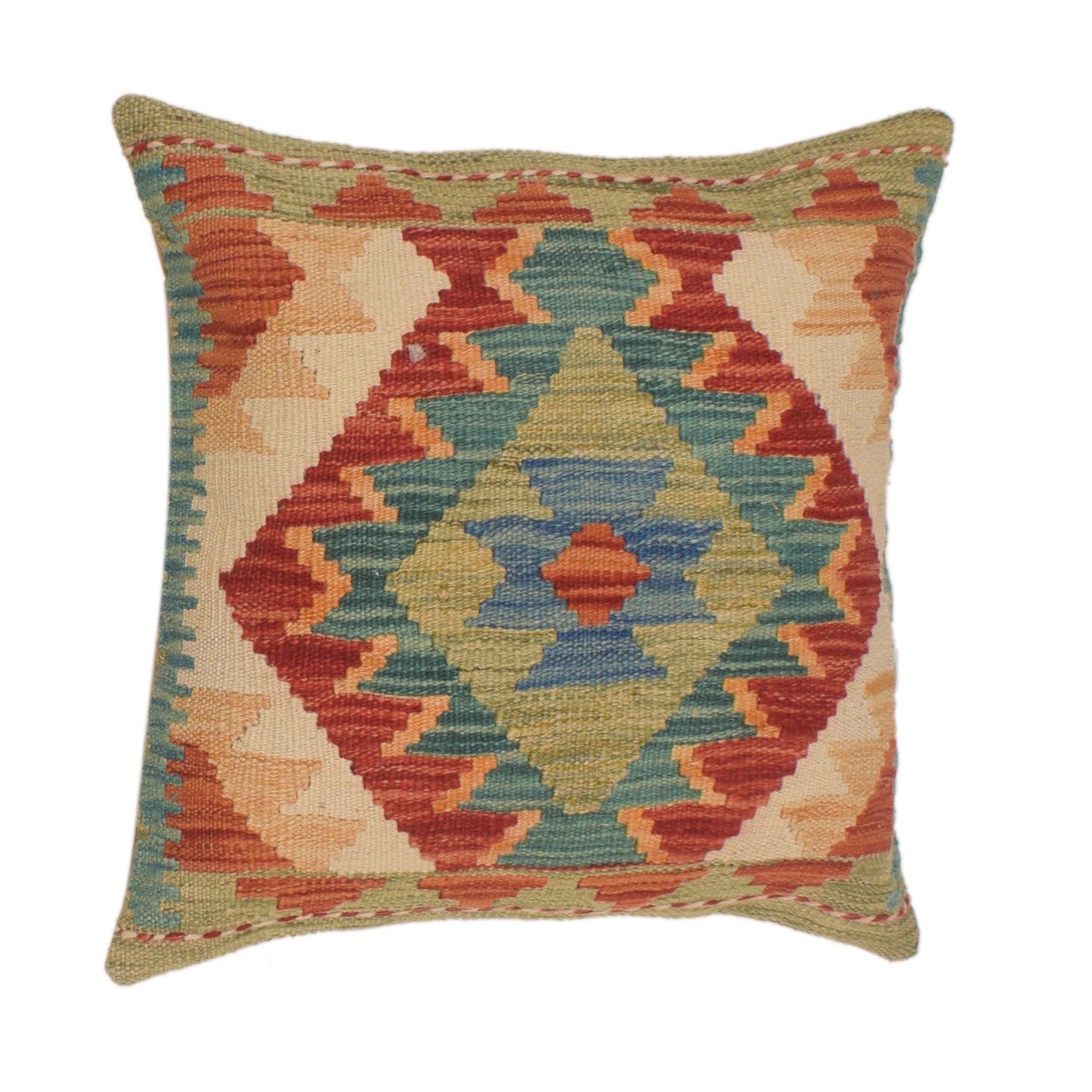 Vegetable Kilim Cushion Cover 1' 7" x 1' 7" ft / 47 x 47 cm - No. 34585