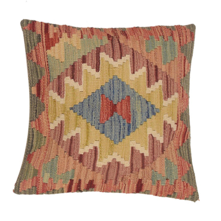 Square Size Kelim Cushion 1' 6" x 1' 6" ft / 46 x 45 cm - No. 34588