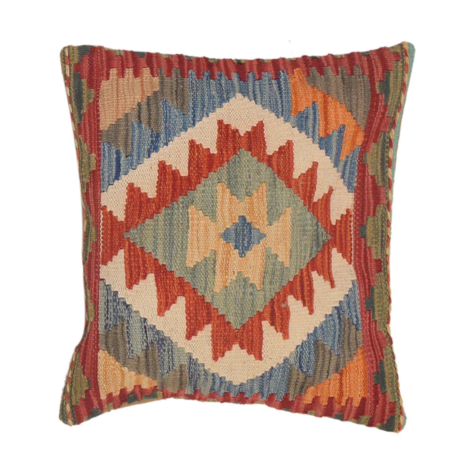 Hand Knotted Kilim Cushion 1' 4" x 1' 7" ft / 40 x 48 cm - No. 34591