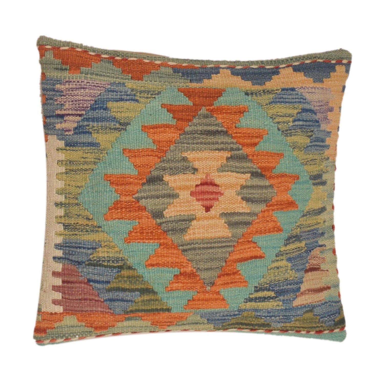Turkish Style Kelim Cushion 1' 5" x 1' 7" ft / 43 x 48 cm - No. 34592