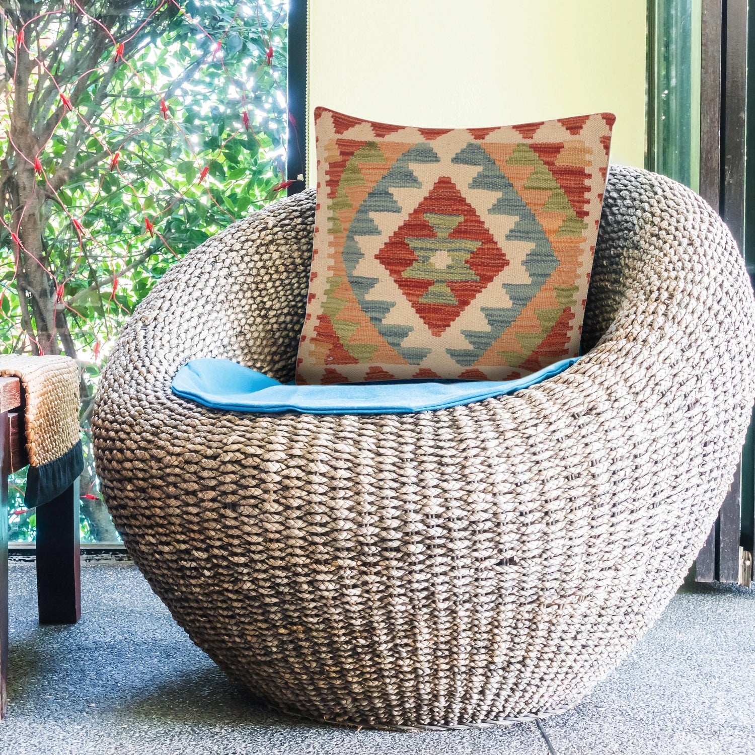 Kilim Cushion Covers for Your Home 1' 7" x 1' 6" ft / 47 x 46 cm - No. 34596