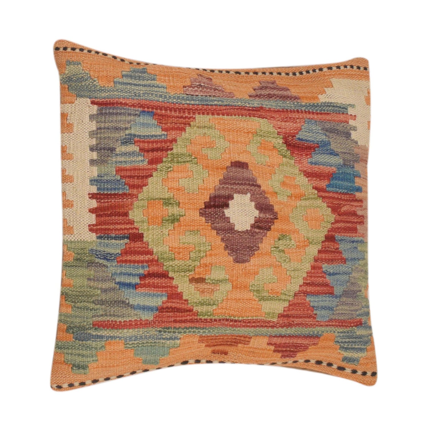 Turkish Design Kilim Cushion 1' 6" x 1' 6" ft / 45 x 46 cm - No. 34598