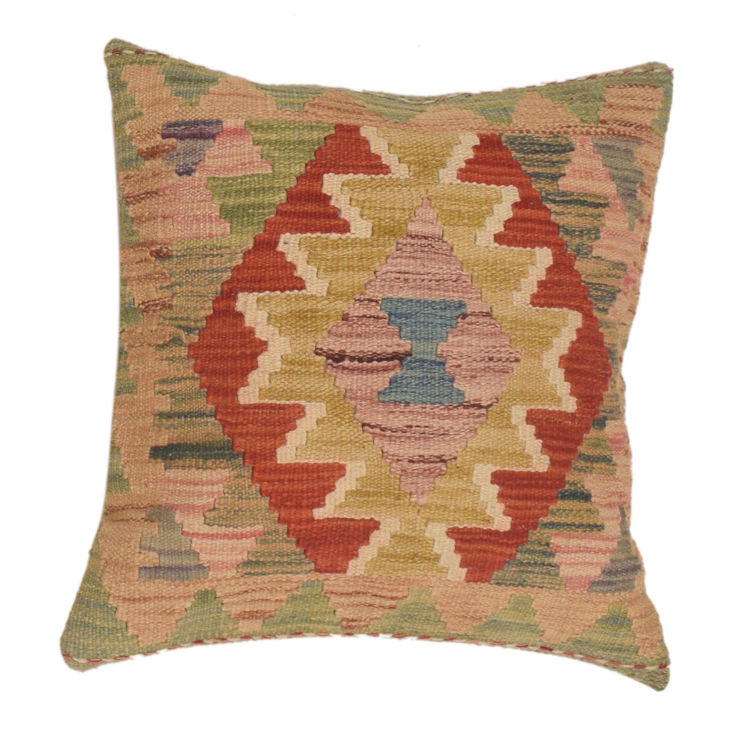 Vegetable Kilim Cushion Cover 1' 6" x 1' 6" ft / 46 x 45 cm - No. 34604