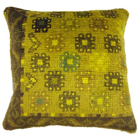 Handmade Overdyed Carpet Cushion 1' 5" x 1' 6" ft / 44 x 45 cm - No. 38456
