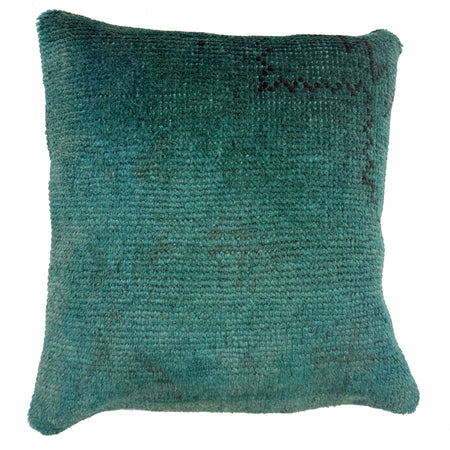 Handmade Overdyed Carpet Cushion 1' 5" x 1' 3" ft / 43 x 38 cm - No. 38458