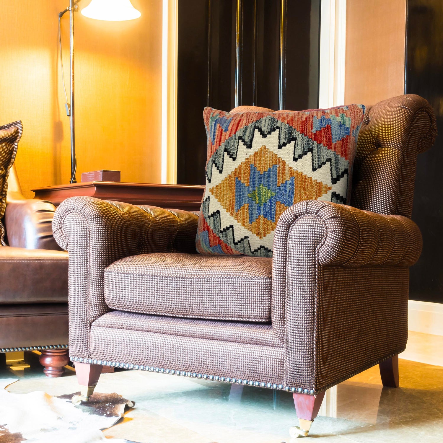 Handmade Kilim Cushion Covers 1' 5" x 1' 5" ft / 44 x 44 cm - No. 38459