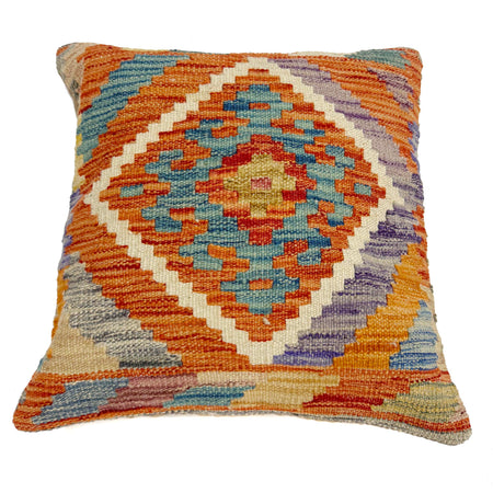 Turkish Style Kelim Cushion 1' 6" x 1' 6" ft / 45 x 45 cm - No. 38461