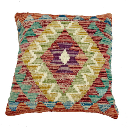Afghan Kilim Cushion 1' 6" x 1' 6" ft / 45 x 45 cm - No. 38463