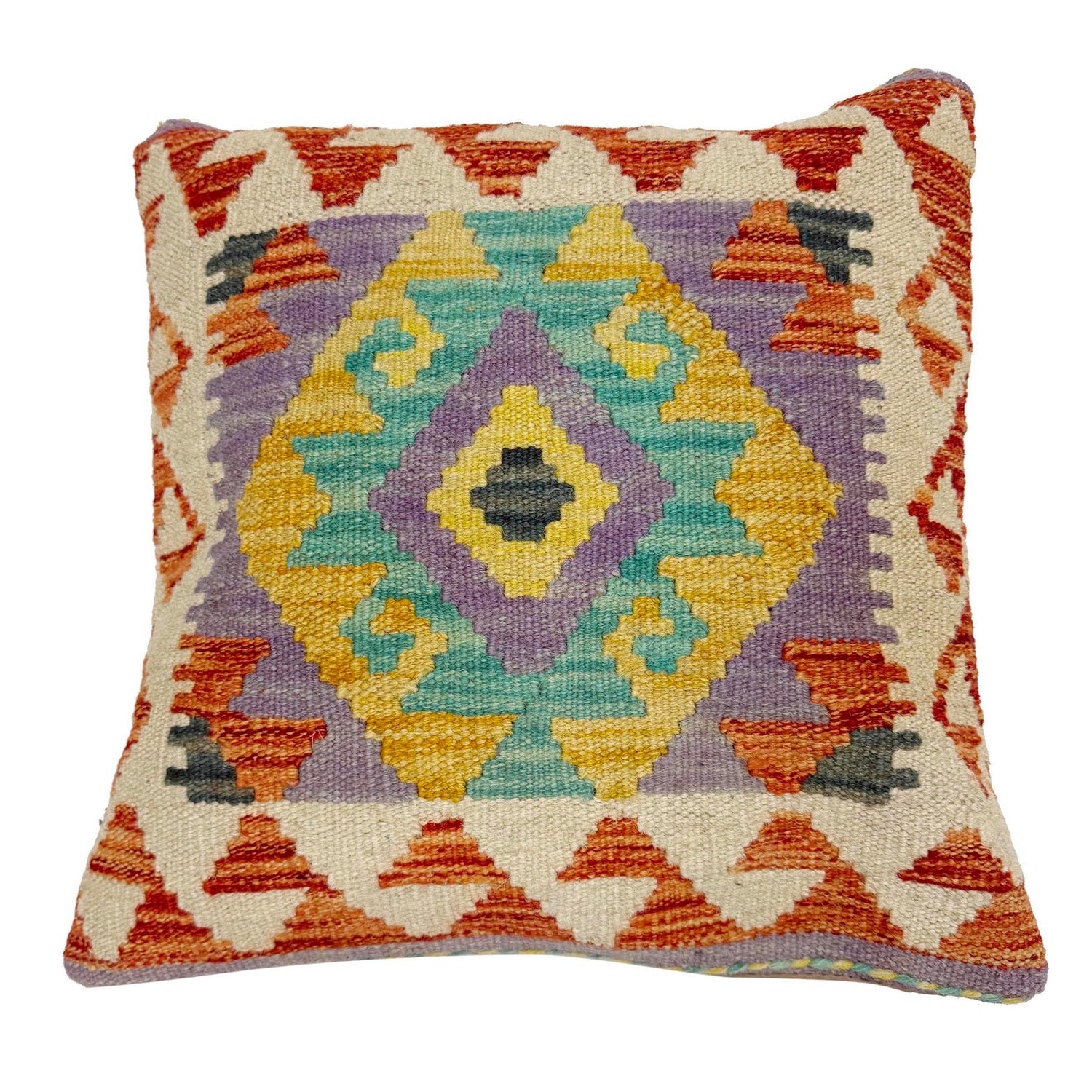 Vegetable Kilim Cushion Cover 1' 5" x 1' 5" ft / 44 x 44 cm - No. 38467