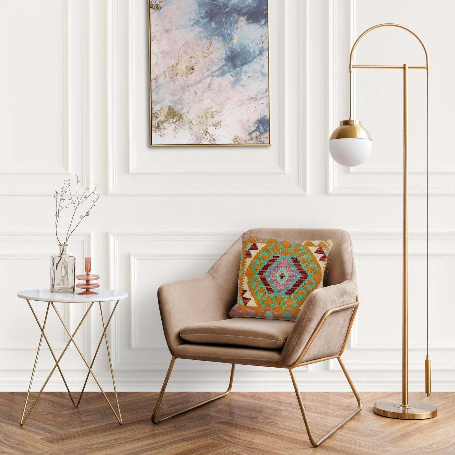Square Size Kelim Cushion 1' 5" x 1' 6" ft / 44 x 45 cm - No. 38471