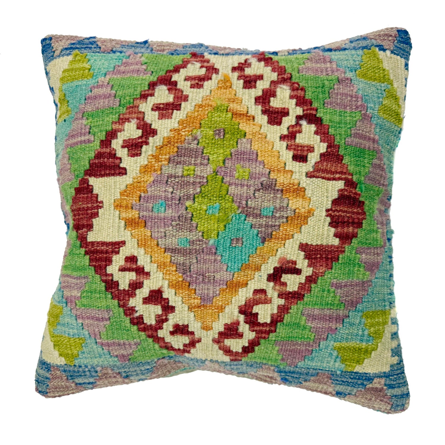 Afghan Kilim Cushion 1' 5" x 1' 5" ft / 44 x 44 cm - No. 38472