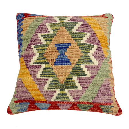 Hand Knotted Kilim Cushion 1' 5" x 1' 6" ft / 44 x 45 cm - No. 38478