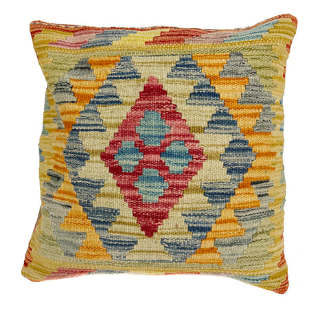 Turkish Style Kelim Cushion 1' 6" x 1' 6" ft / 45 x 45 cm - No. 38479