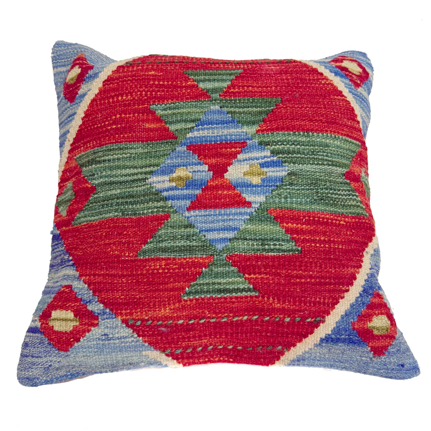 Afghan Kilim Cushion 1' 6" x 1' 5" ft / 45 x 44 cm - No. 38481