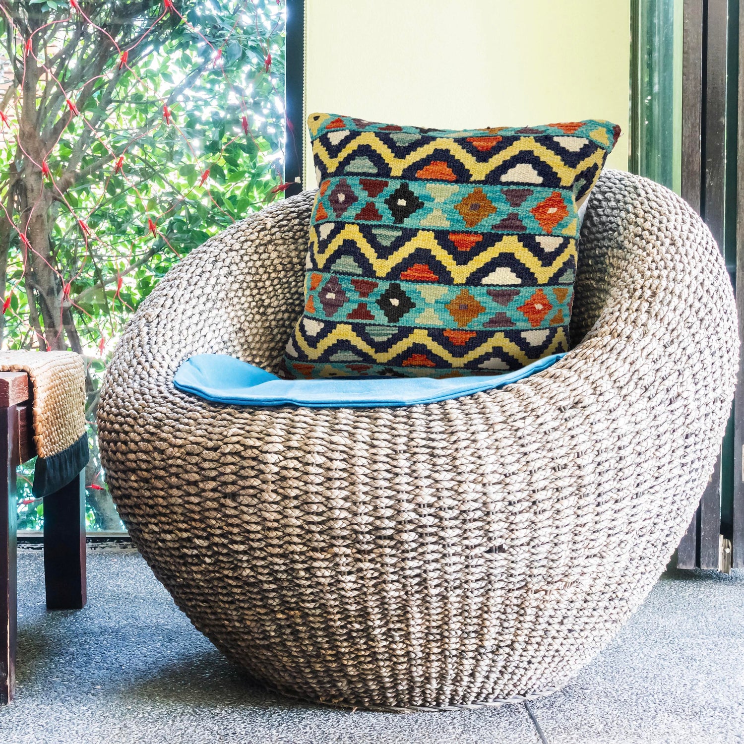 Handmade Kilim Cushion Covers 1' 6" x 1' 5" ft / 45 x 44 cm - No. 38487