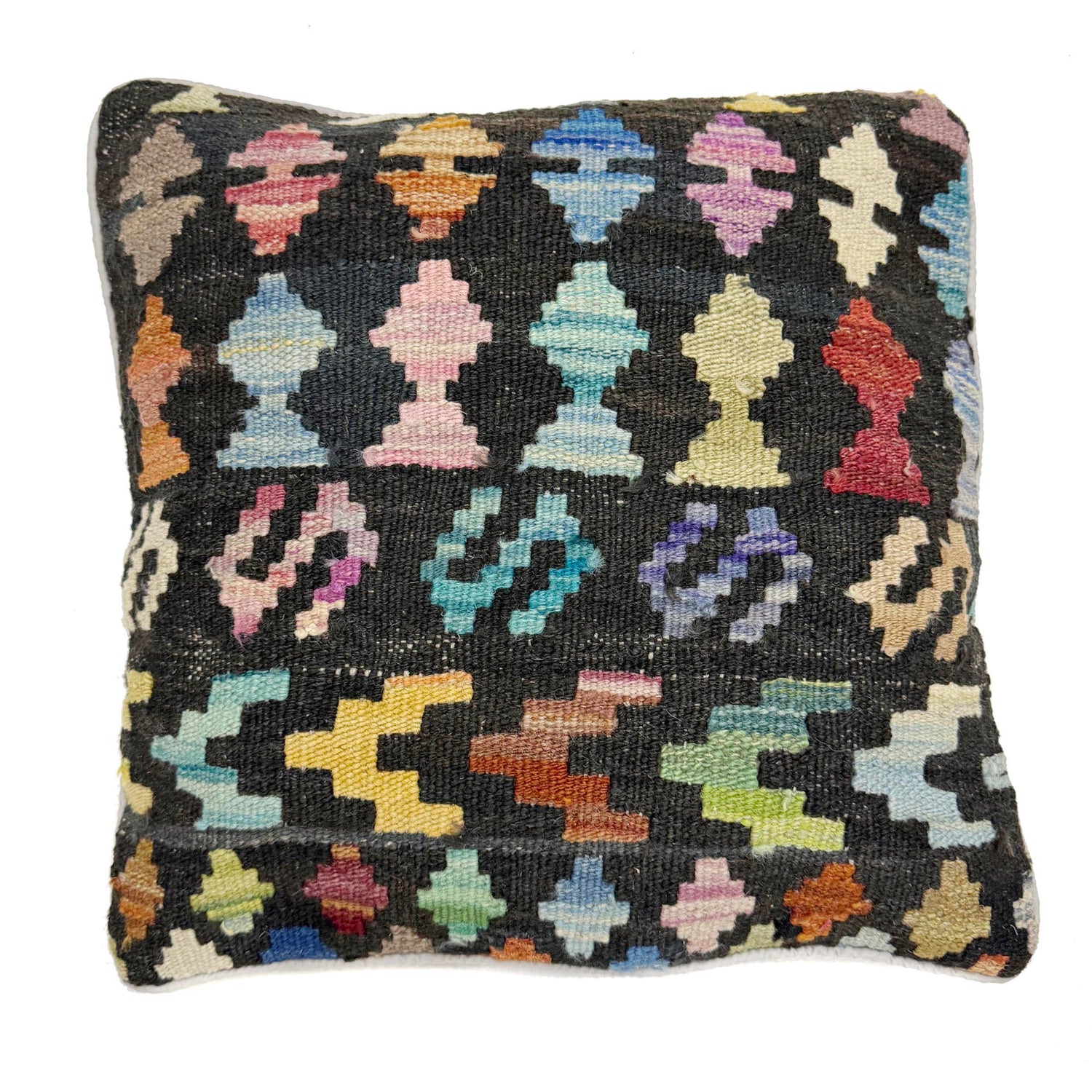 Turkish Style Kelim Cushion 1' 5" x 1' 5" ft / 43 x 43 cm - No. 38489