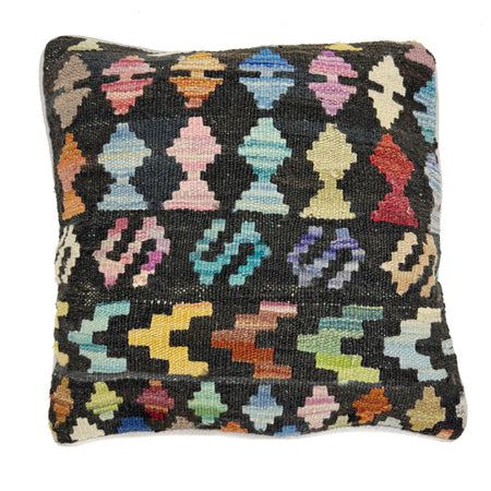 Turkish Style Kelim Cushion 1' 5" x 1' 5" ft / 43 x 43 cm - No. 38489