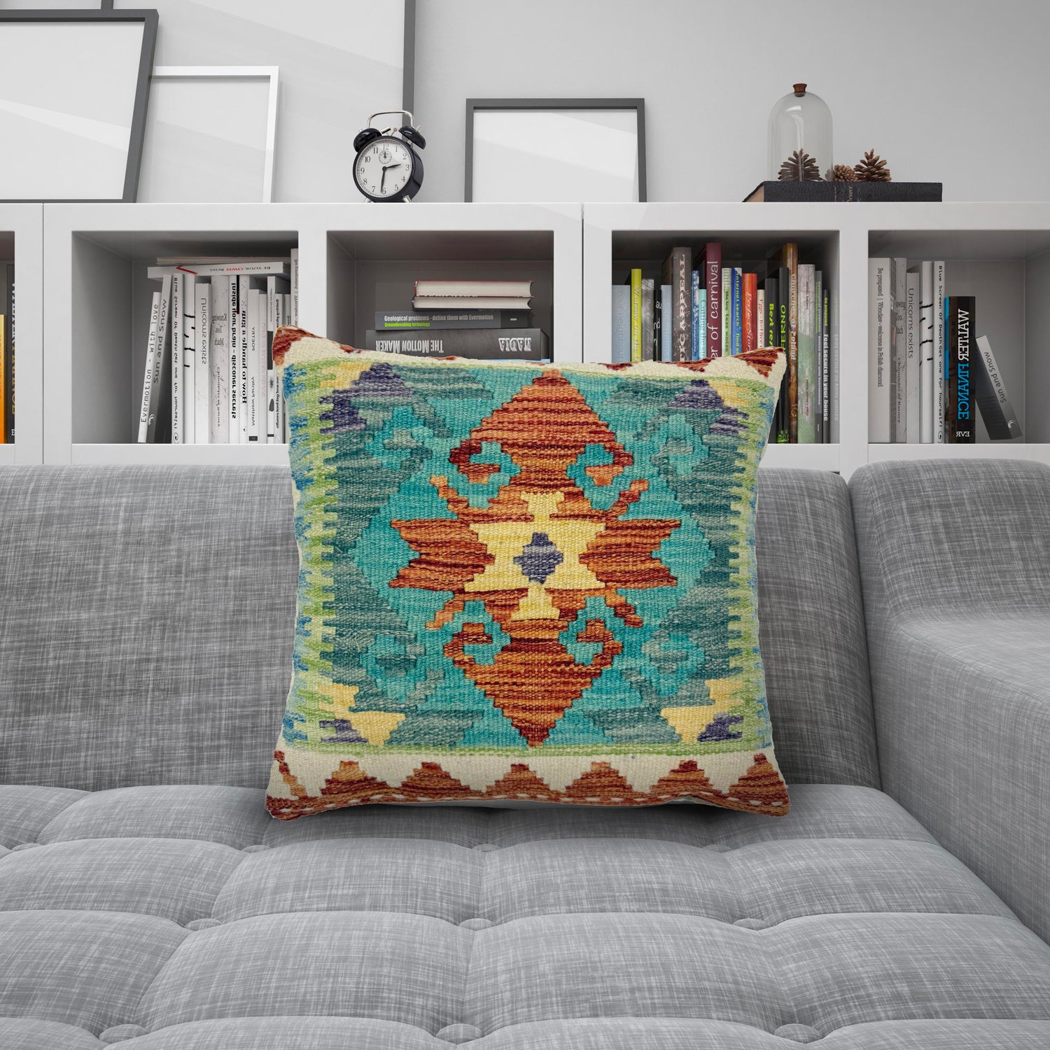 Kilim Cushion Covers for Your Home 1' 6" x 1' 5" ft / 45 x 44 cm - No. 38492