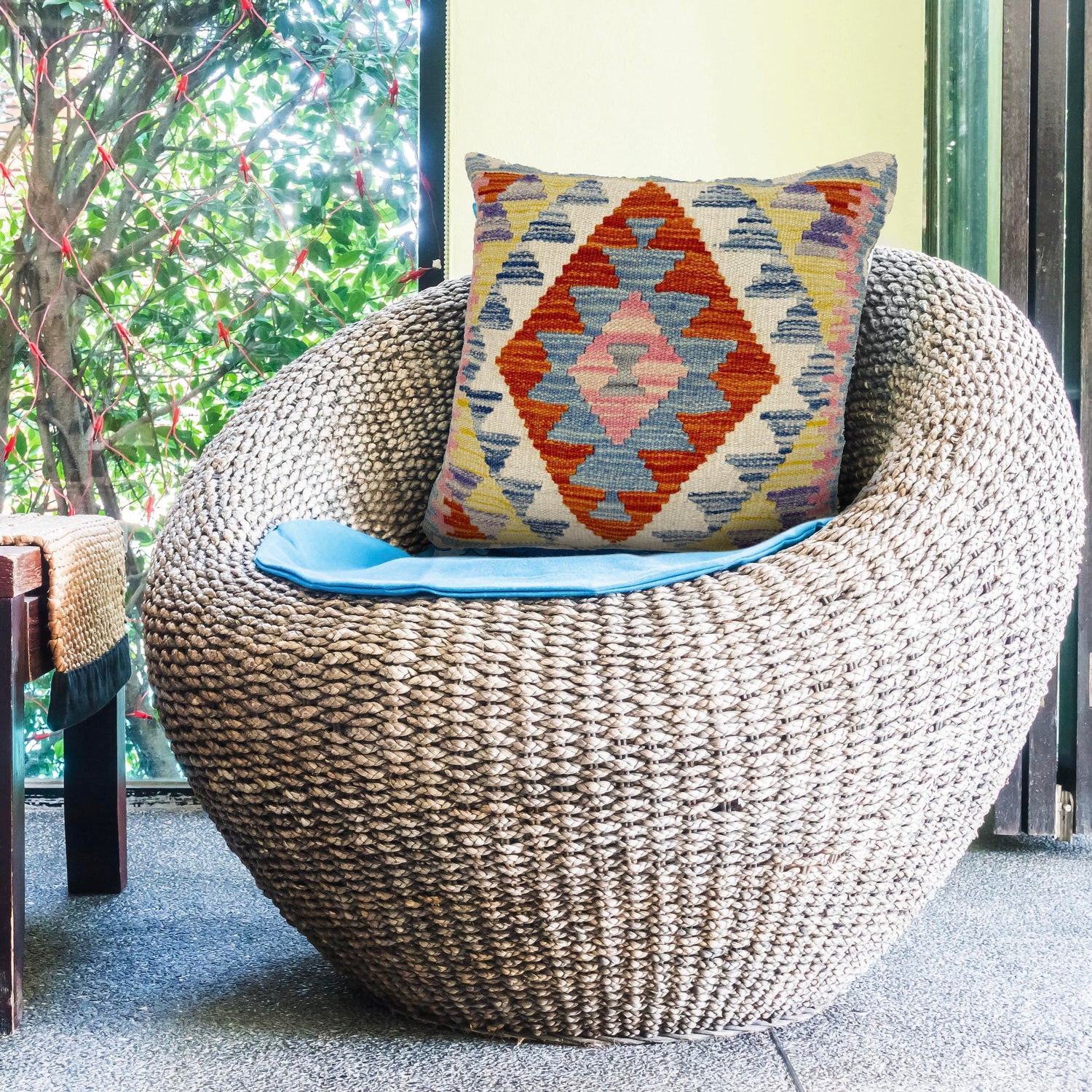 Handmade Kilim Cushion Covers 1' 6" x 1' 5" ft / 45 x 44 cm - No. 38496
