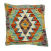 Square Size Kelim Cushion 1' 5" x 1' 5" ft / 44 x 44 cm - No. 38499