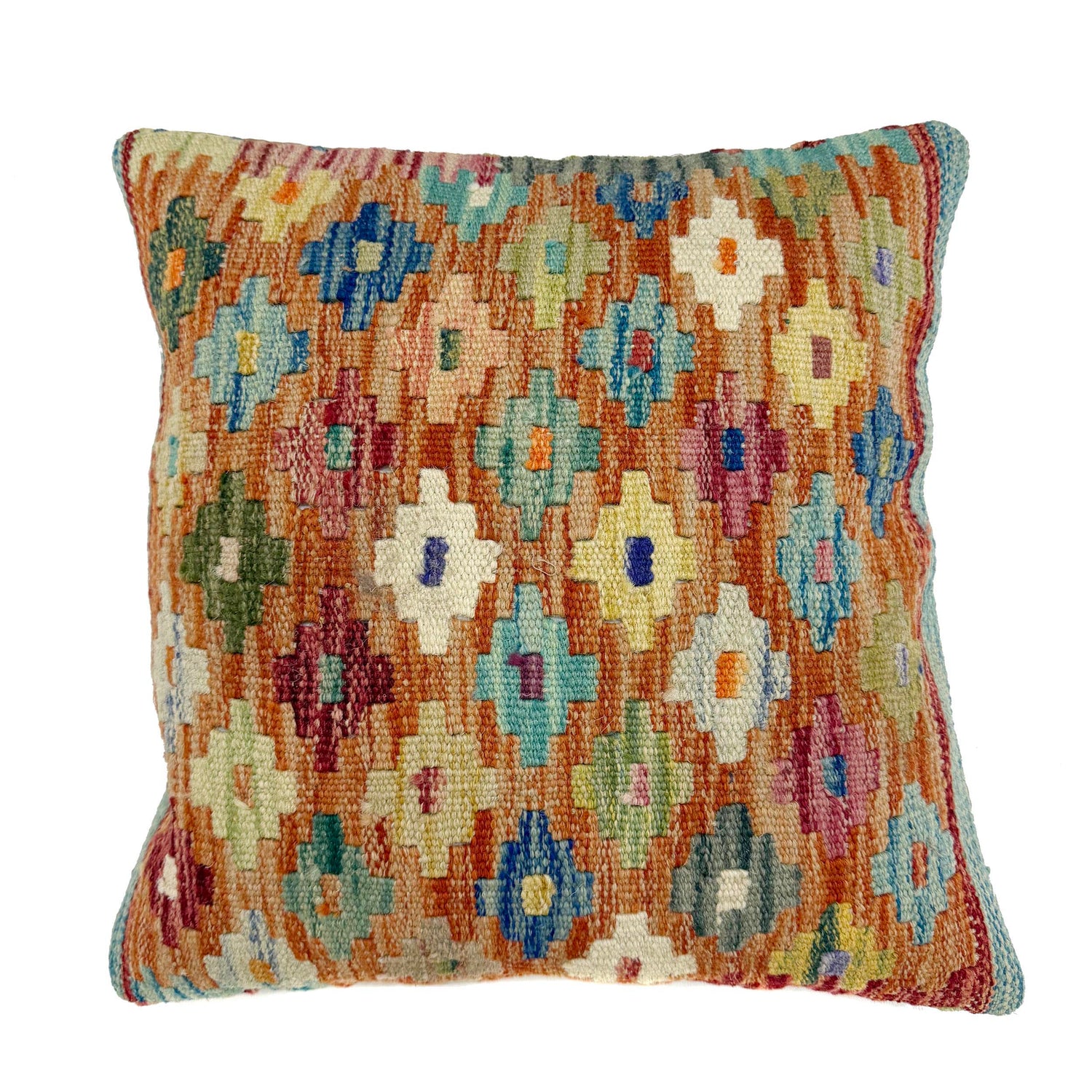 Hand Knotted Kilim Cushion 1' 6" x 1' 5" ft / 45 x 43 cm - No. 38506