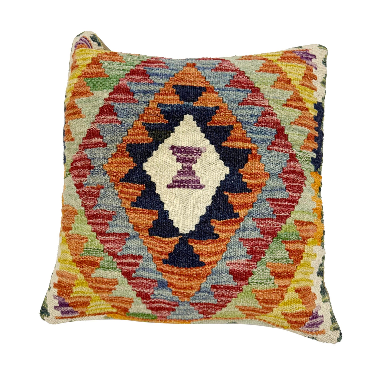 Turkish Style Kelim Cushion 1' 6" x 1' 5" ft / 45 x 43 cm - No. 38507