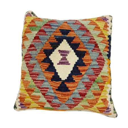 Turkish Style Kelim Cushion 1' 6" x 1' 5" ft / 45 x 43 cm - No. 38507