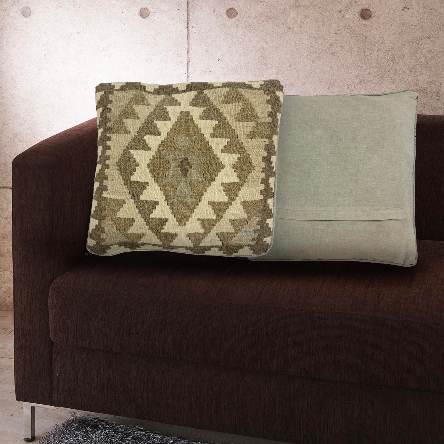 Turkish Design Kilim Cushion 1' 6" x 1' 6" ft / 46 x 46 cm - No. 38512