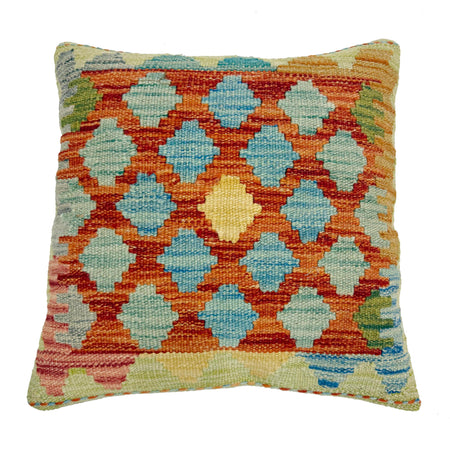 Vegetable Kilim Cushion Cover 1' 6" x 1' 5" ft / 45 x 44 cm - No. 38513