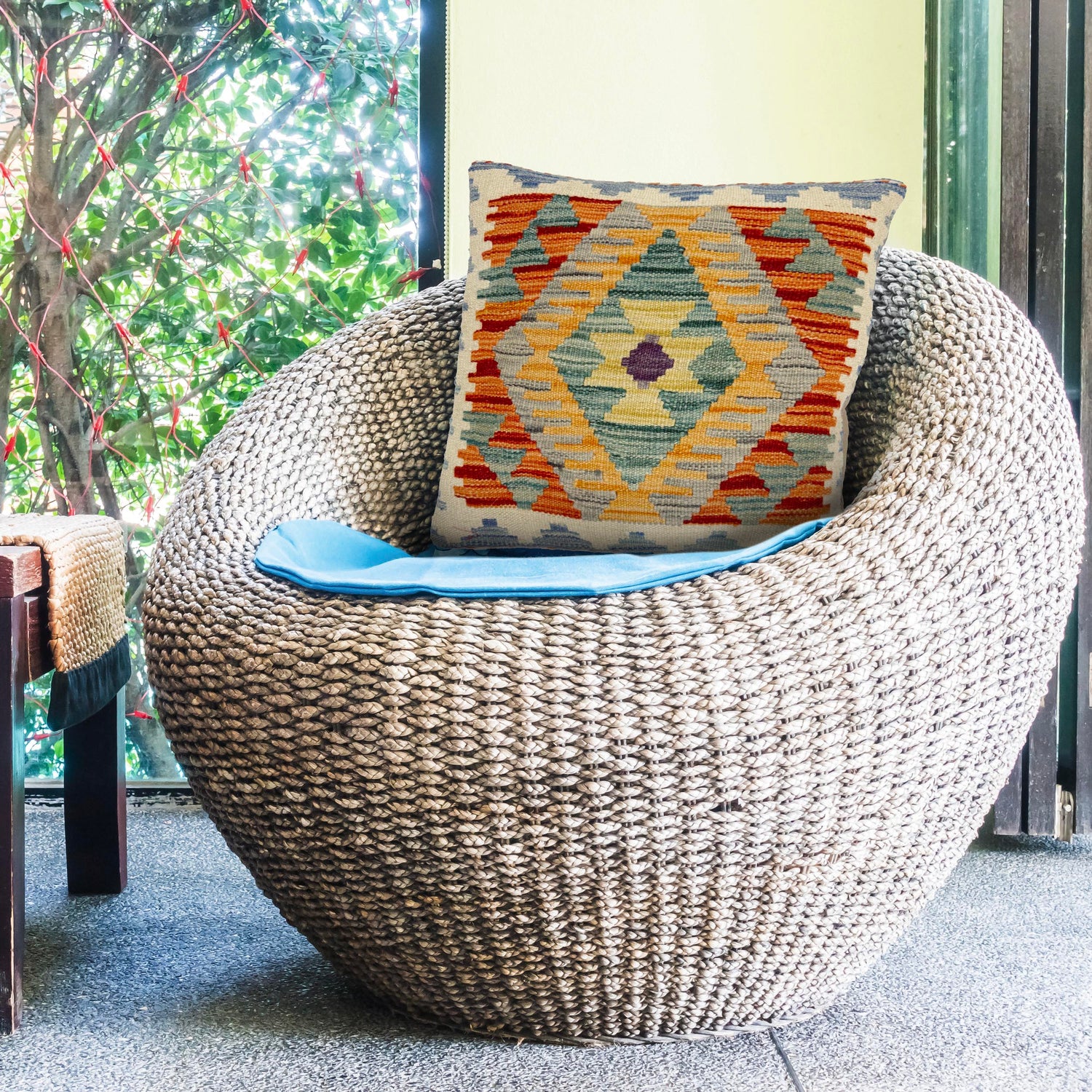 Handmade Kilim Cushion Covers 1' 6" x 1' 6" ft / 45 x 45 cm - No. 38514