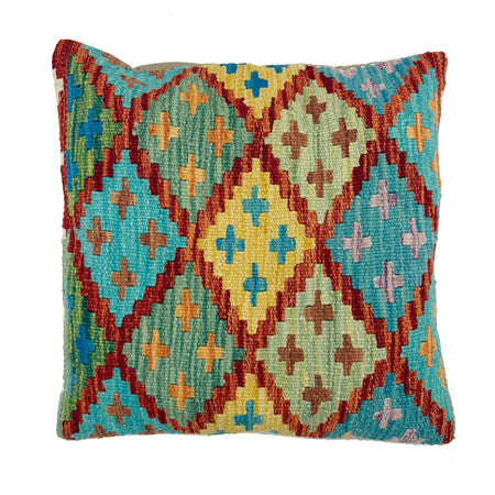 Hand Knotted Kilim Cushion 1' 6" x 1' 5" ft / 45 x 43 cm - No. 38515