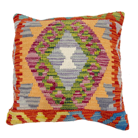 Turkish Style Kelim Cushion 1' 6" x 1' 5" ft / 45 x 44 cm - No. 38516